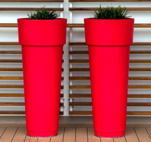 گلدان پلاستیکی استوانه ای