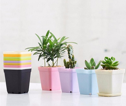 گلدان های پلاستیکی رنگی