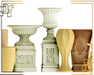 گلدان پلاستیکی پایه‌بلند